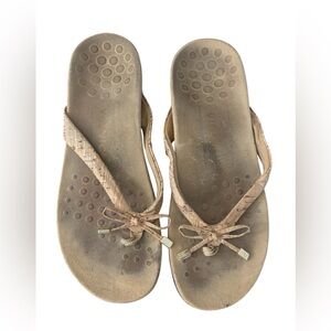 Viviana Tan Sandals with Bow Detail Cork Inspired Womens Size 9 Rubber‎ Soles